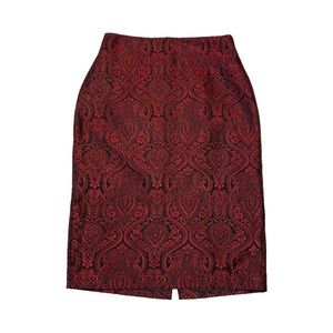 Patterned Red Worthington Skirt - Size 6